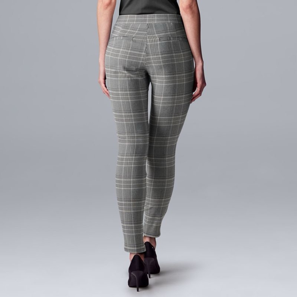 Simply Vera Vera Wang Charcoal Checkered Pants